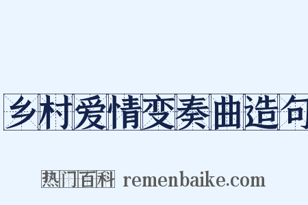 乡村爱情变奏曲造句是什么意思的图片